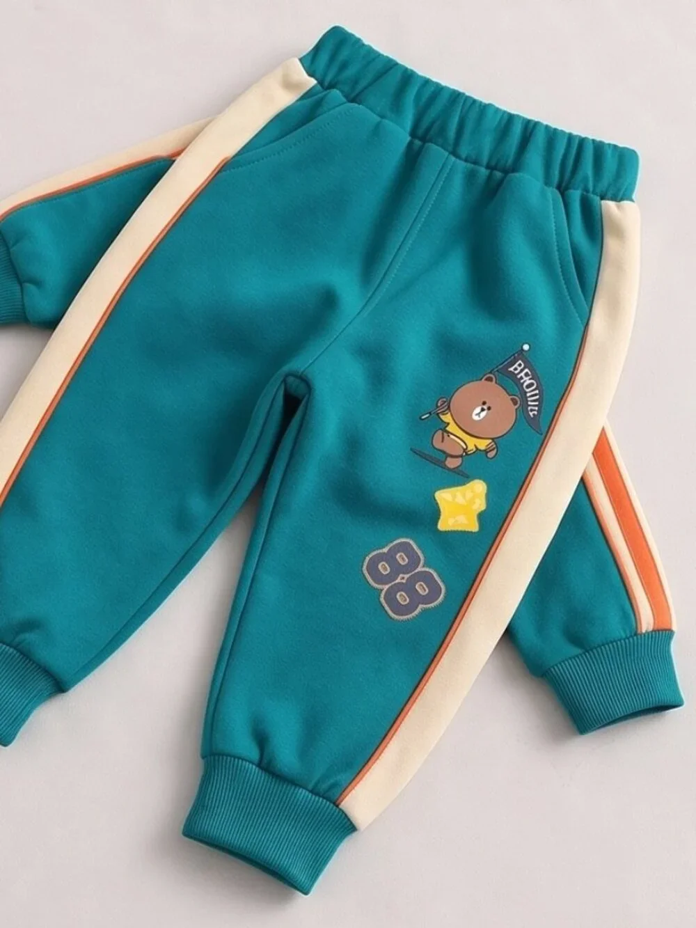 Adorable Teal Boys Long Sleeve Bear Car Cotton Outfit
